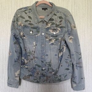 Prosperity Size Medium Floral Jean Jacket Stitch Fix